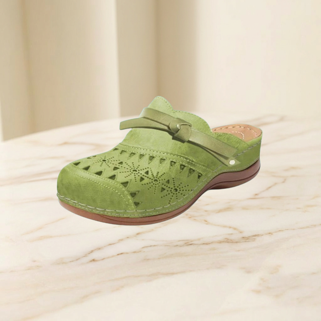 Patricia | Bow Hollow Out Flat Mules