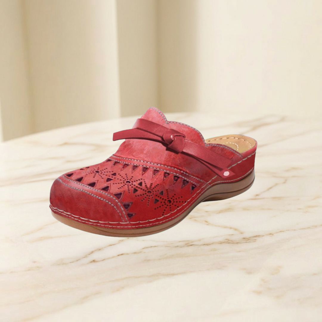 Patricia | Bow Hollow Out Flat Mules