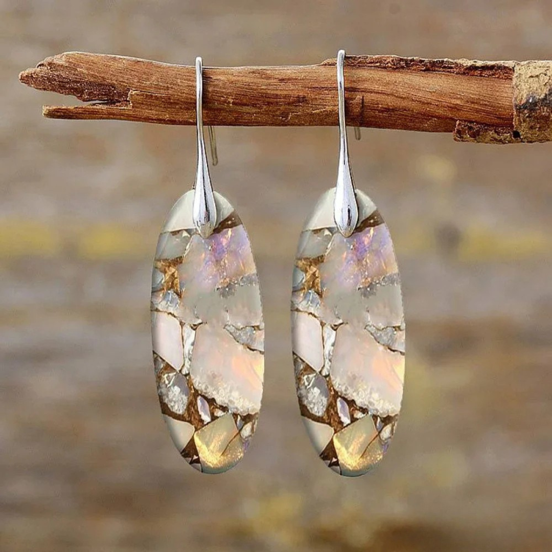 Radiant Oval Stone Earrings