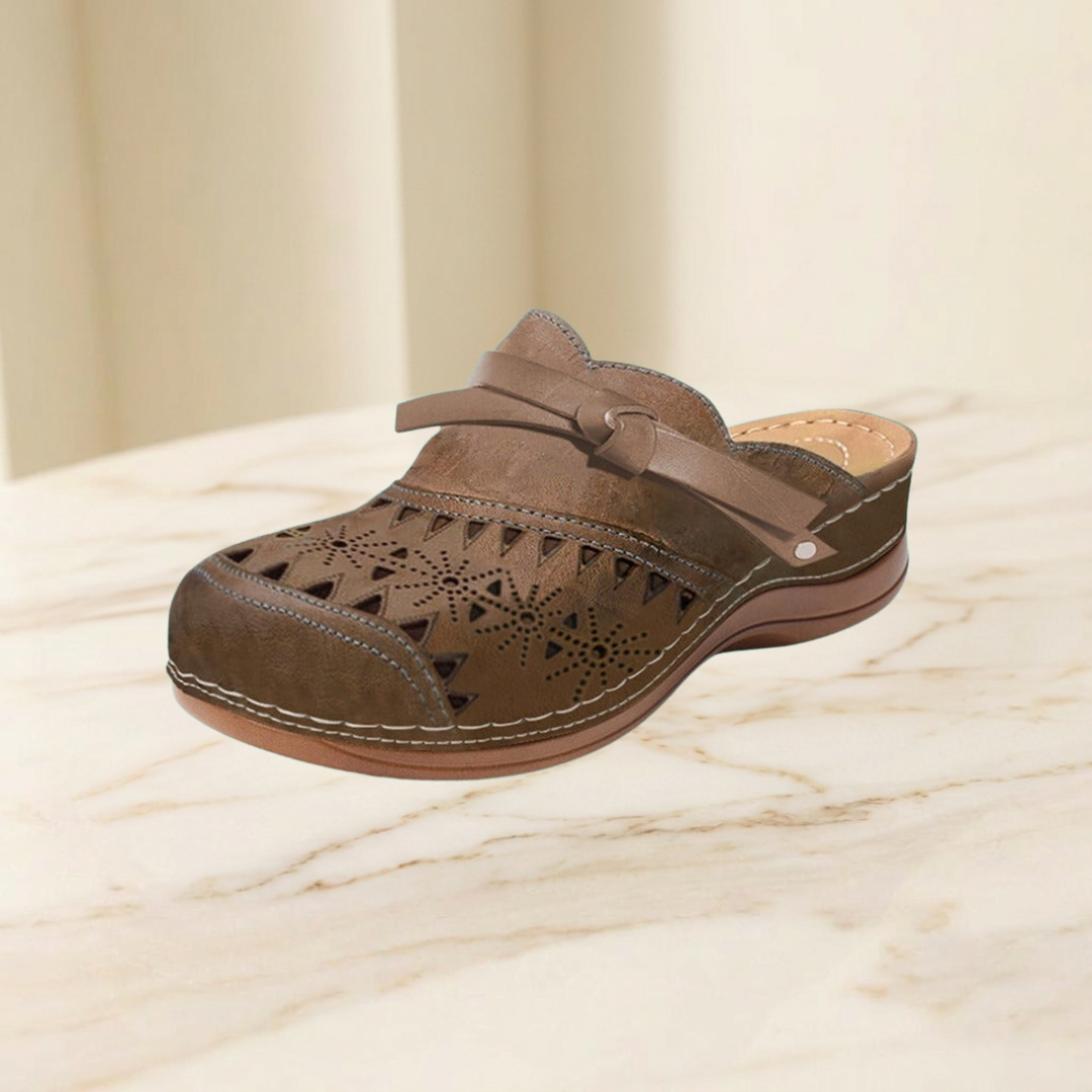 Patricia | Bow Hollow Out Flat Mules