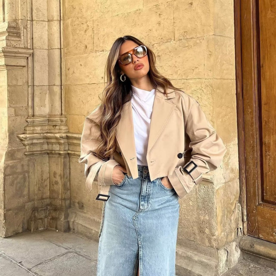 Geesje | Stylish Short Trench Coat for Every Season