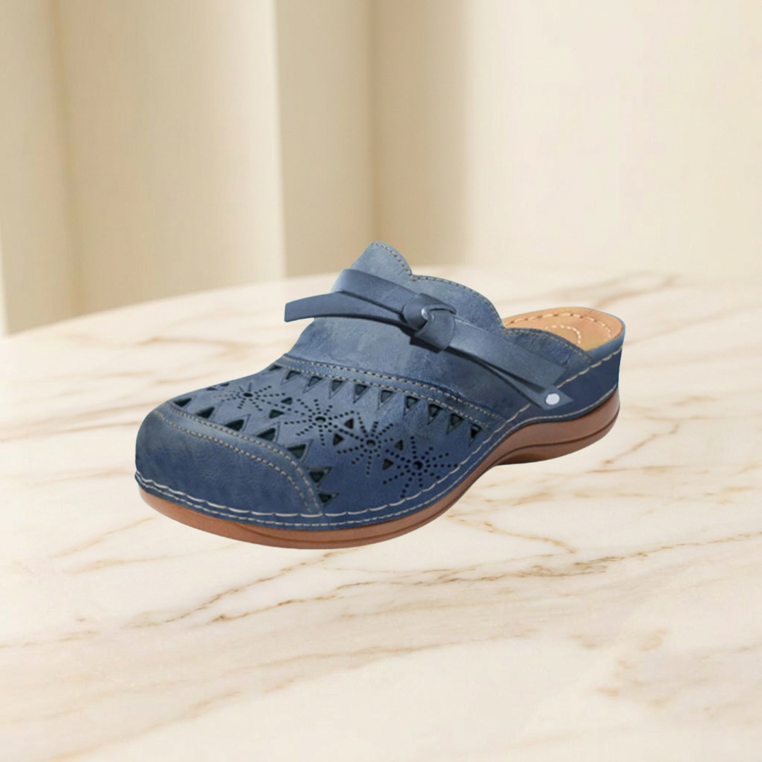 Patricia | Bow Hollow Out Flat Mules