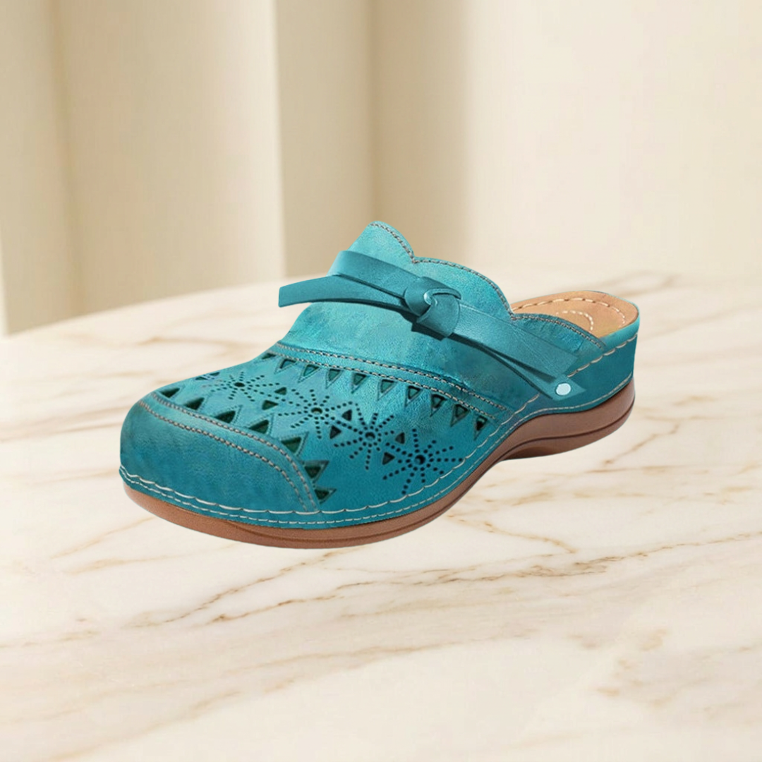 Patricia | Bow Hollow Out Flat Mules