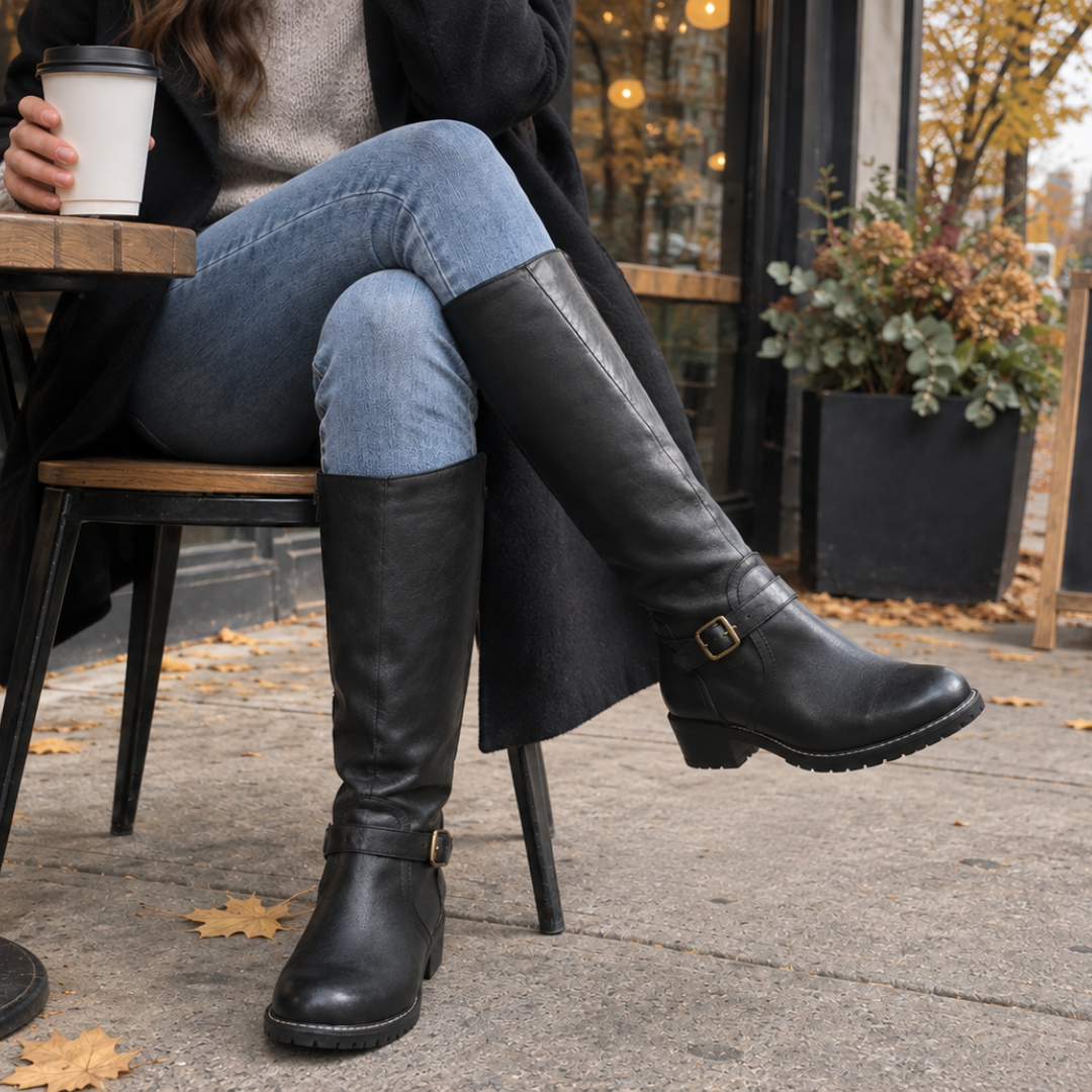 MARIELLE | SUPPORTIVE ORTHOPEDIC LEATHER BUCKLE BOOTS
