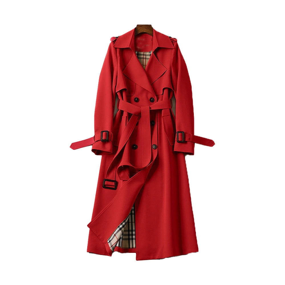 Sophia | Classic Double-Breasted Trench Coat with Belt