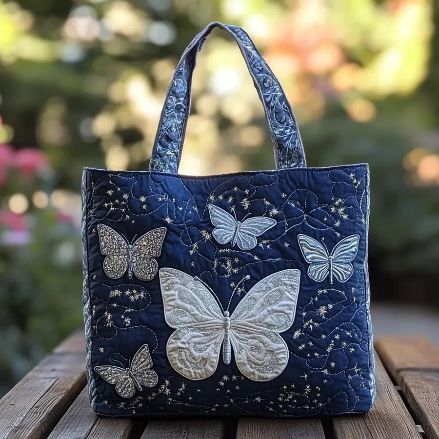 Artisanal Silver-Colored Tote Bag