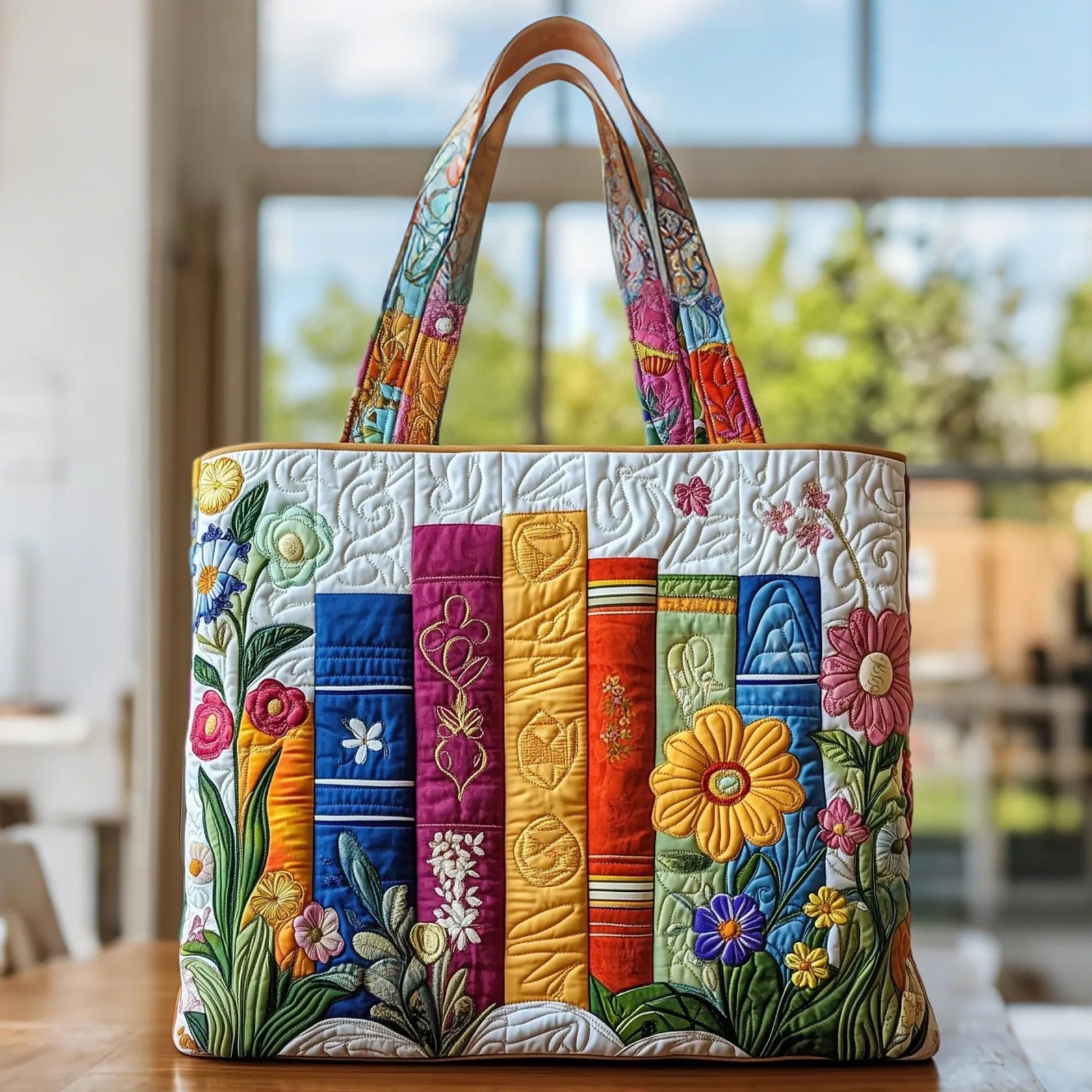 Artisanal Flower Library Tote Bag
