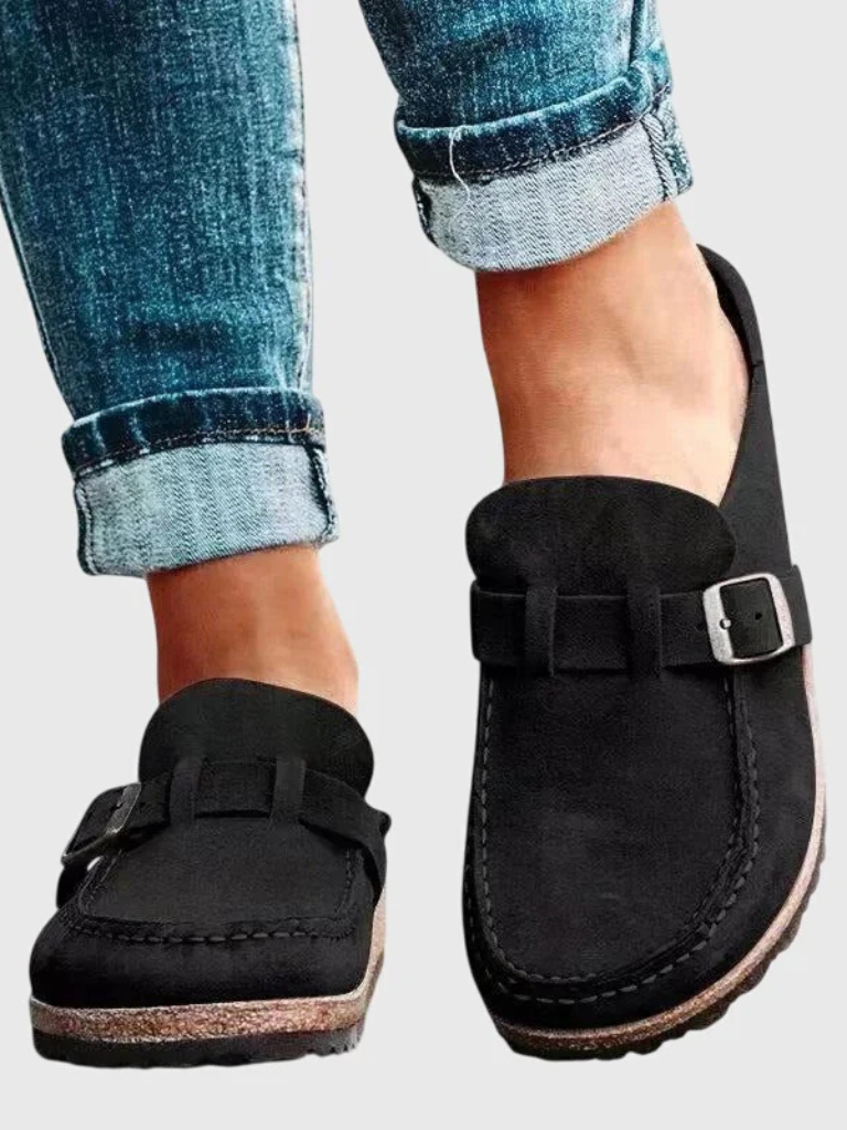 Valencia | Suede Buckle Comfort Clogs
