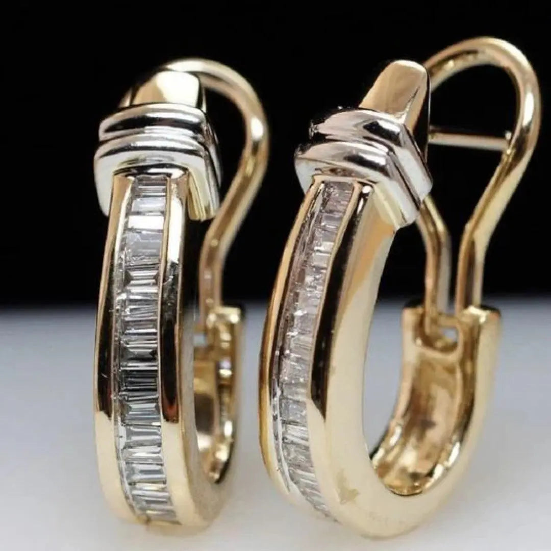 VINTAGE | GOLD-TONE DIAMOND-STYLE EARRINGS