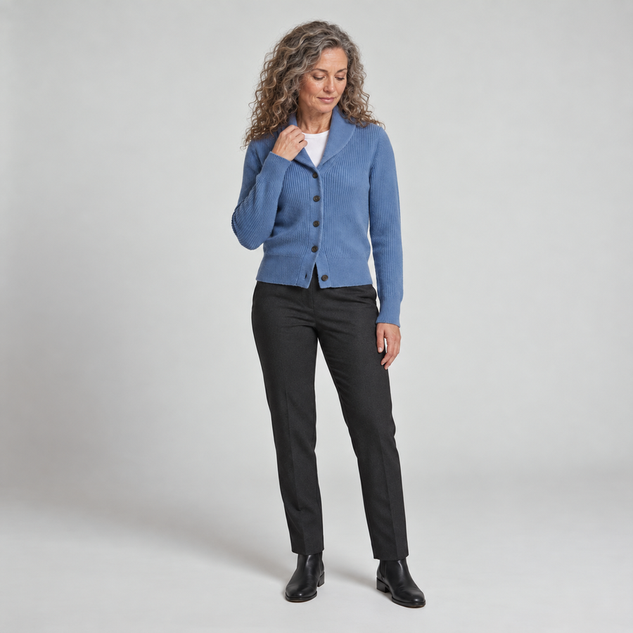 ELISE | LAPEL-COLLAR KNIT CARDIGAN