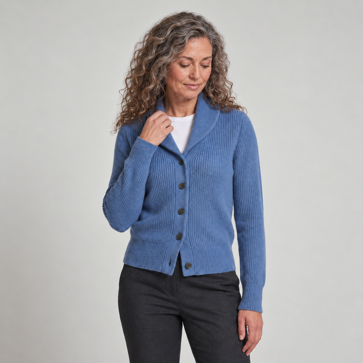 ELISE | LAPEL-COLLAR KNIT CARDIGAN