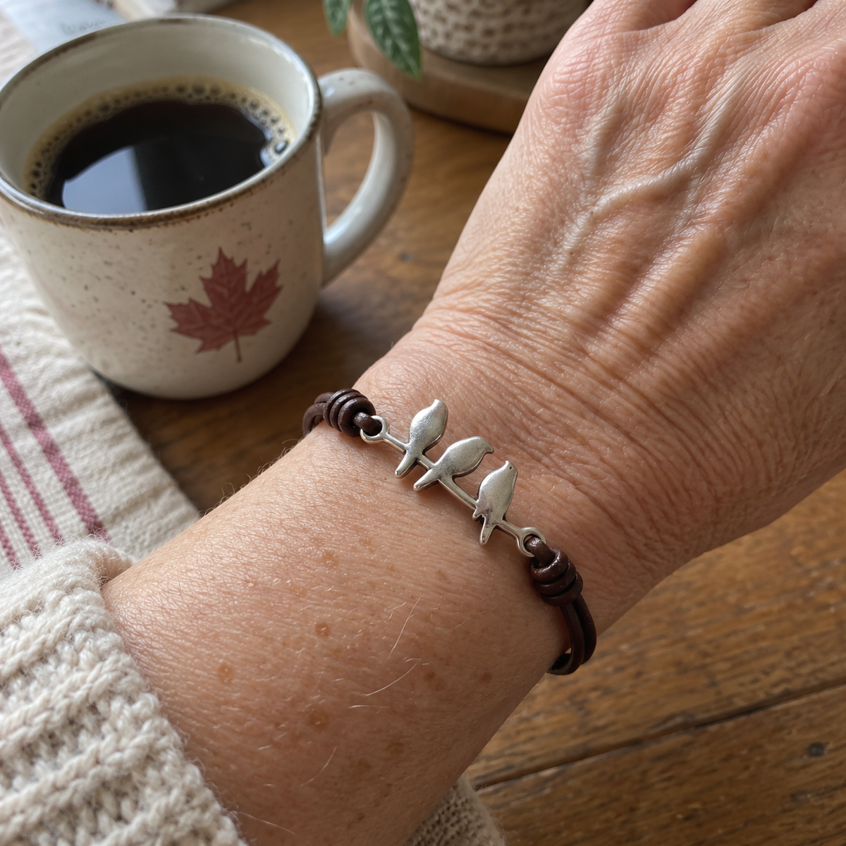 VINTAGE BIRD CHARM ROPE BRACELET (Ms. Cathy replacement)