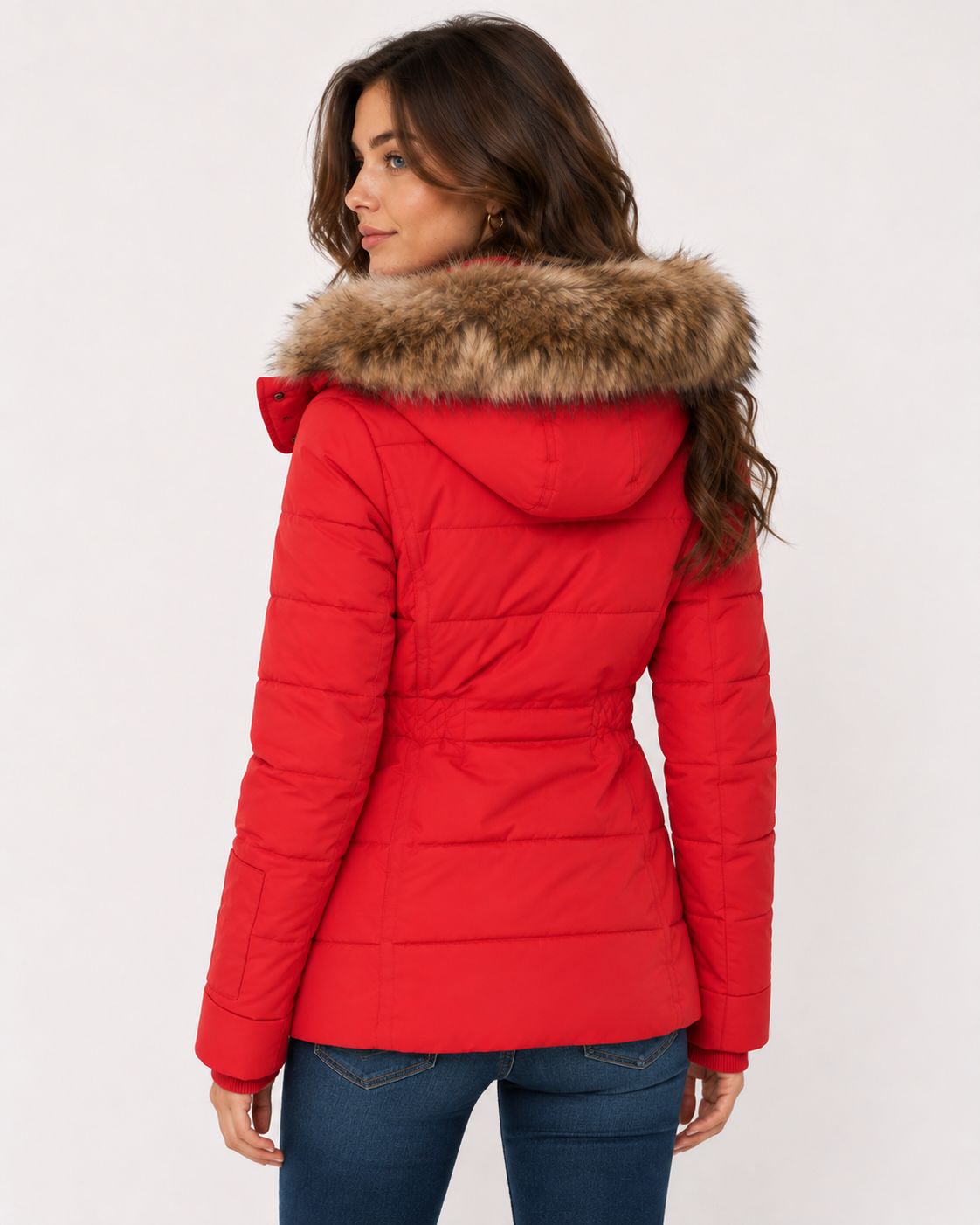 Women's Insulated Puffer Parka Jacket with Fur Hood