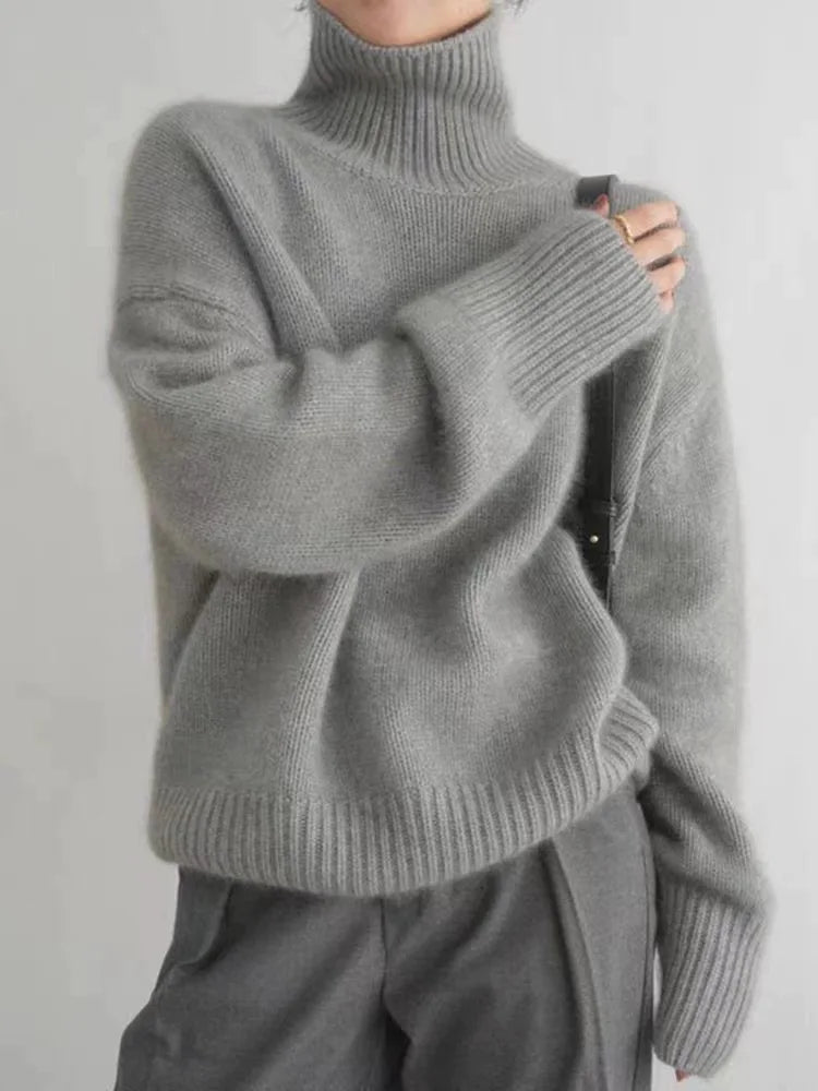 AZZURRA Renelora Women's Turtleneck Sweater Chunky Knit Long Sleeve