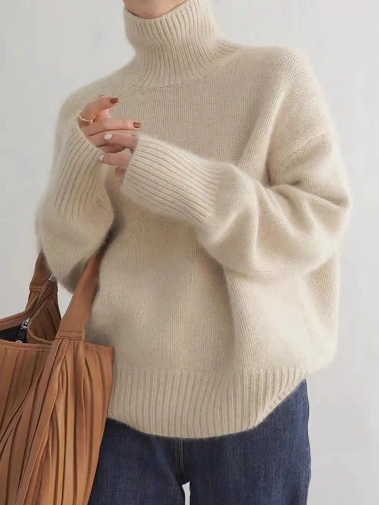 AZZURRA Renelora Women's Turtleneck Sweater Chunky Knit Long Sleeve