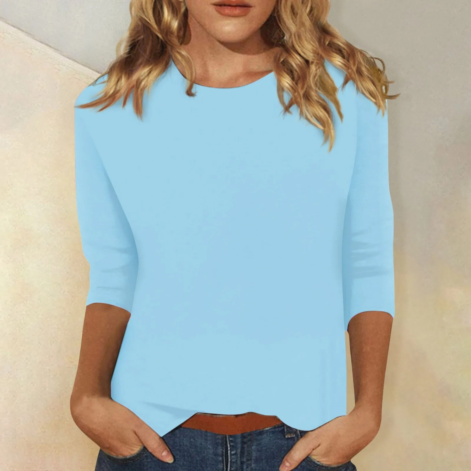 Women’s Relaxed Fit Long Sleeve Round Neck Top