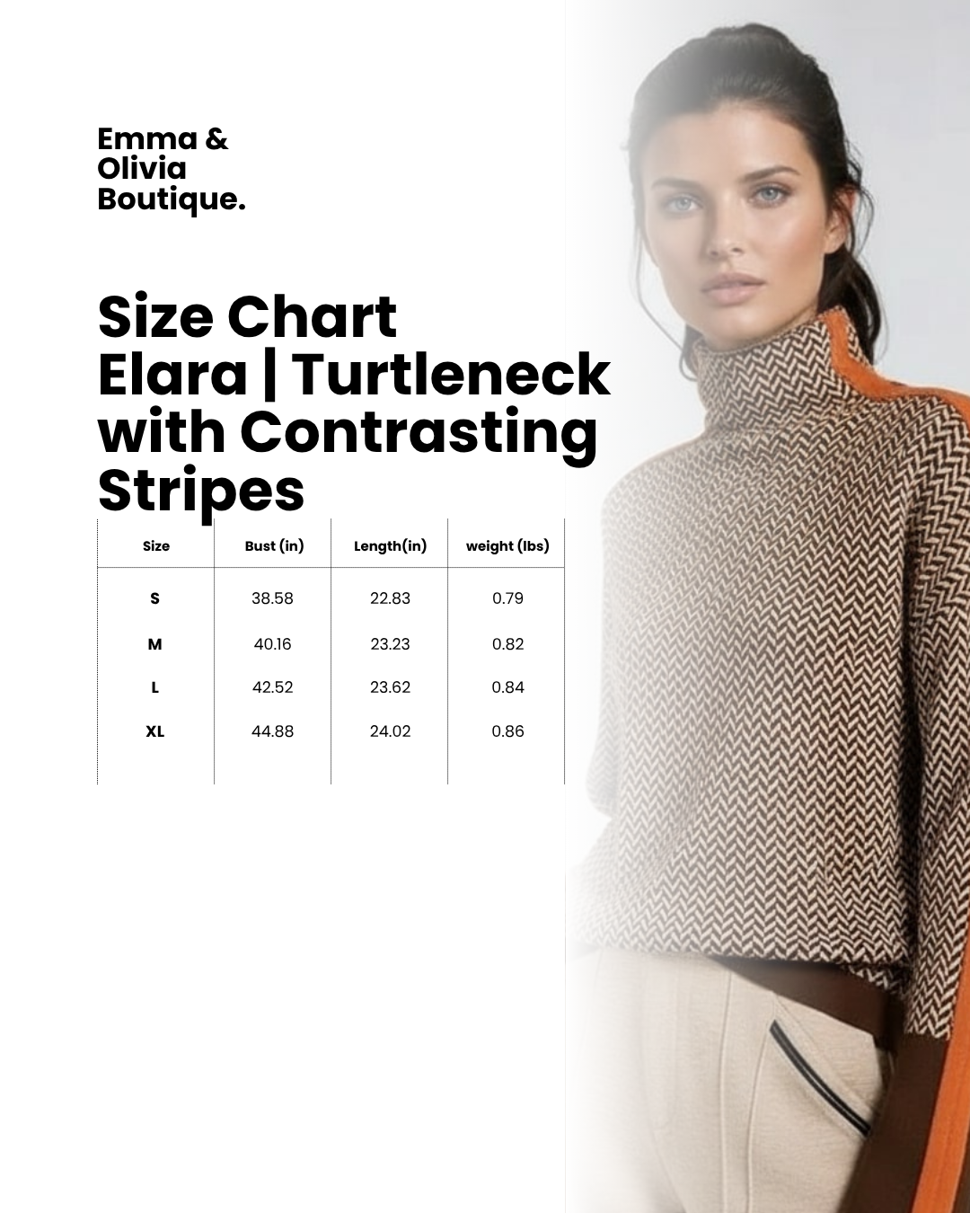 Elara | Turtleneck with Contrasting Stripes