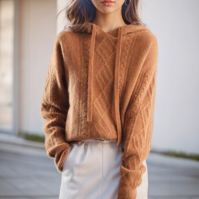 Laurel | Women’s Cable Knit Hooded Sweater