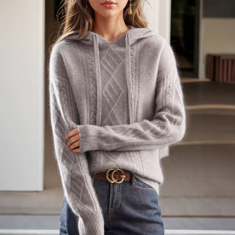 Laurel | Women’s Cable Knit Hooded Sweater