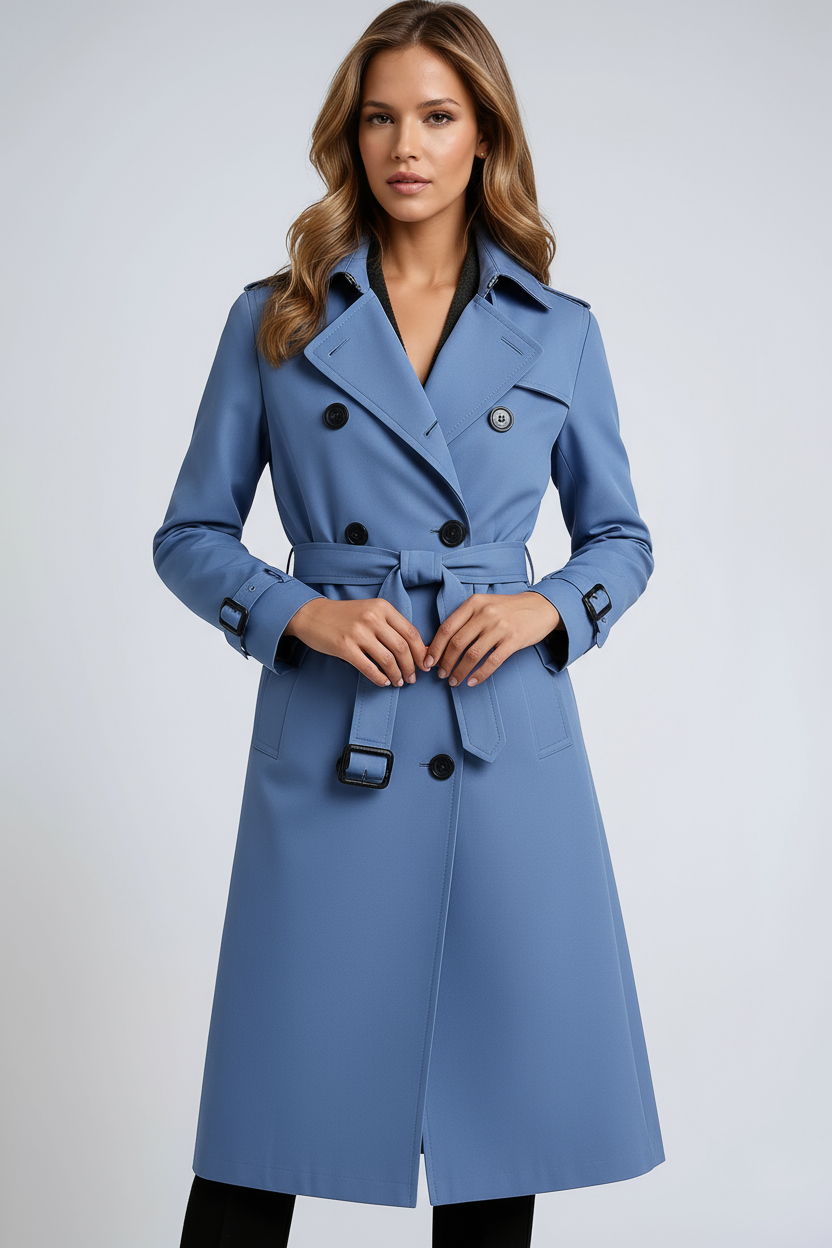 Clara | Stylish Double-Breasted Trench Coat with Belt