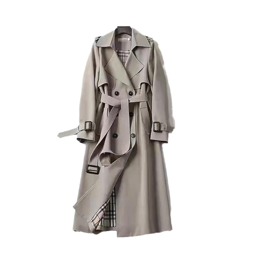 Sophia | Classic Double-Breasted Trench Coat with Belt