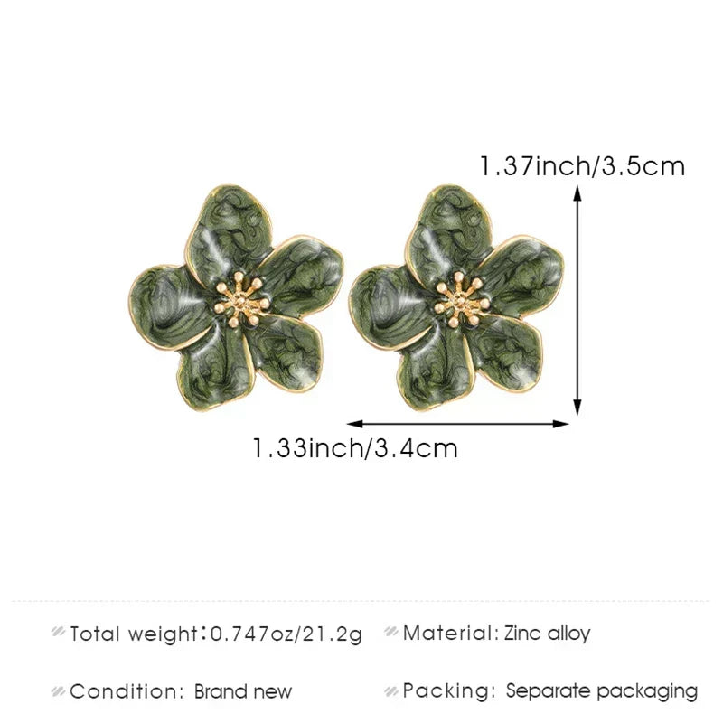 Vintage Emerald Flower Earrings