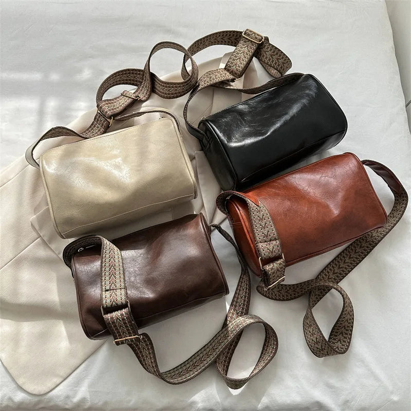 Stylish Vintage PU Leather Boston Handbag | Trendy Crossbody Design