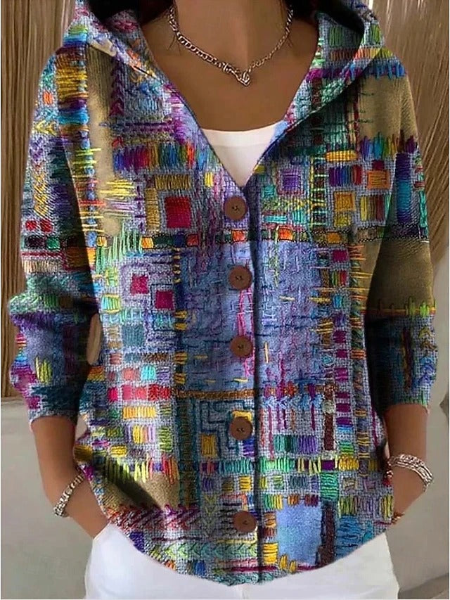 JENNA | ELEGANT BUTTON-UP HOODED CARDIGAN