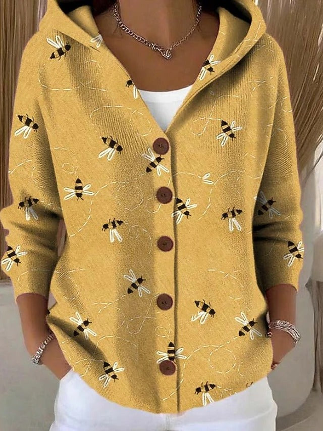 JENNA | ELEGANT BUTTON-UP HOODED CARDIGAN