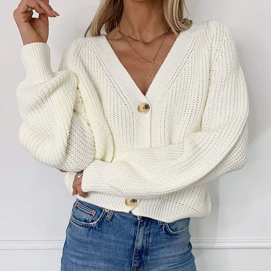 Serena | Women’s Chunky Knit V-Neck Cardigan
