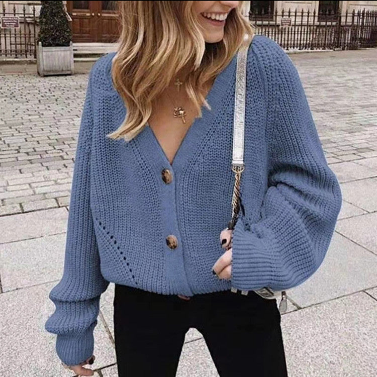 Serena | Women’s Chunky Knit V-Neck Cardigan
