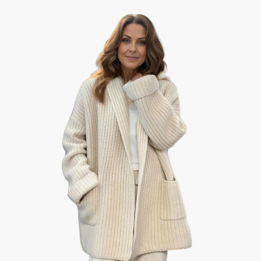 Marissa | Women’s Open-Front Longline Knit Cardigan with Pockets