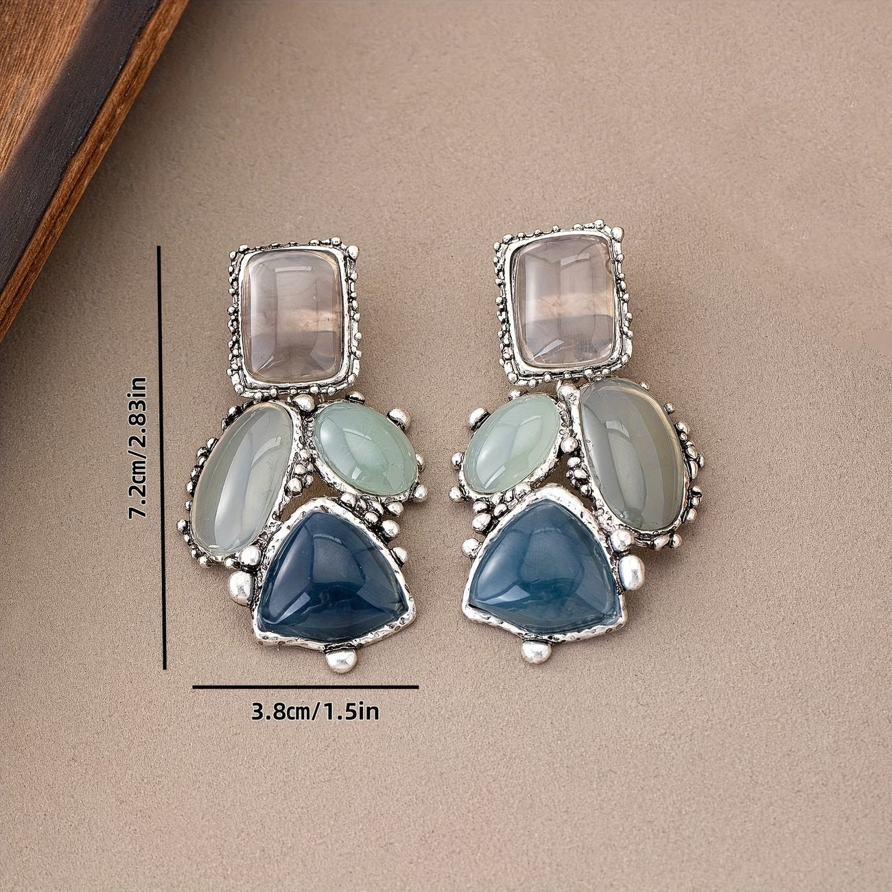 Ocean Gemstone Statement Earrings