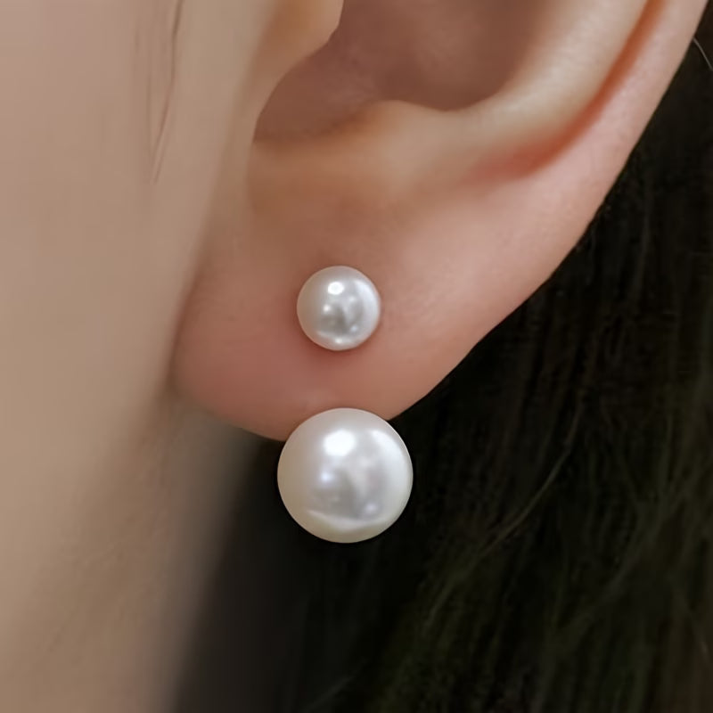Double Pearl Statement Earrings