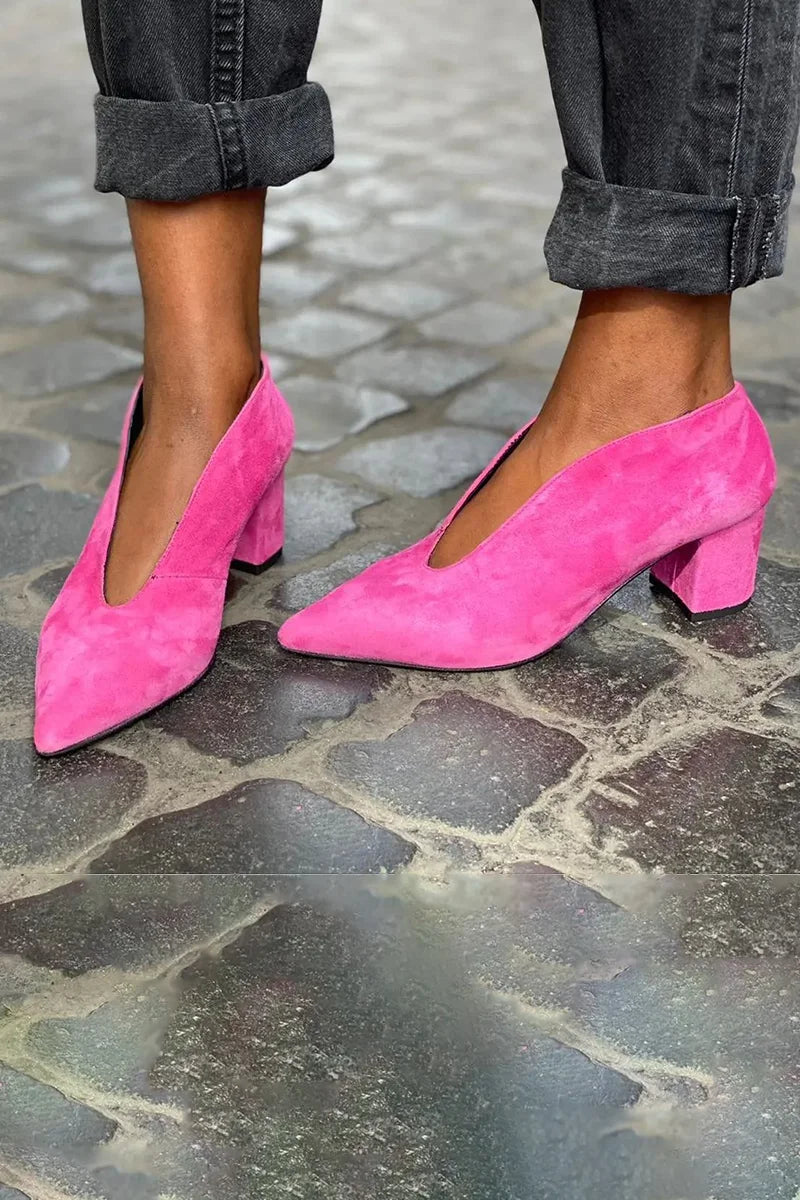  REBECCA | POINTED BLOCK HEEL PUMPS