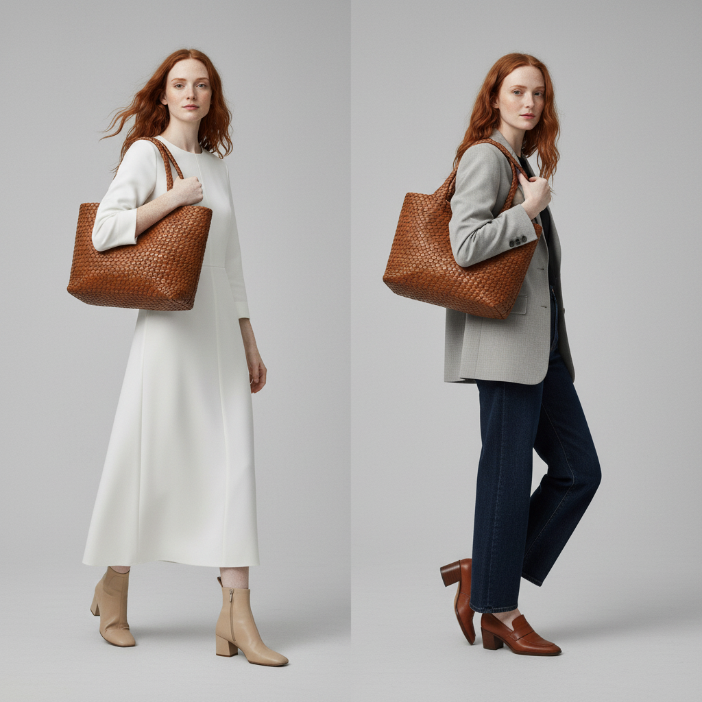Lana | Handwoven Vegan Leather Tote