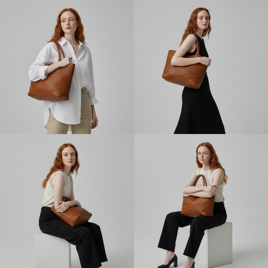 Lana | Handwoven Vegan Leather Tote