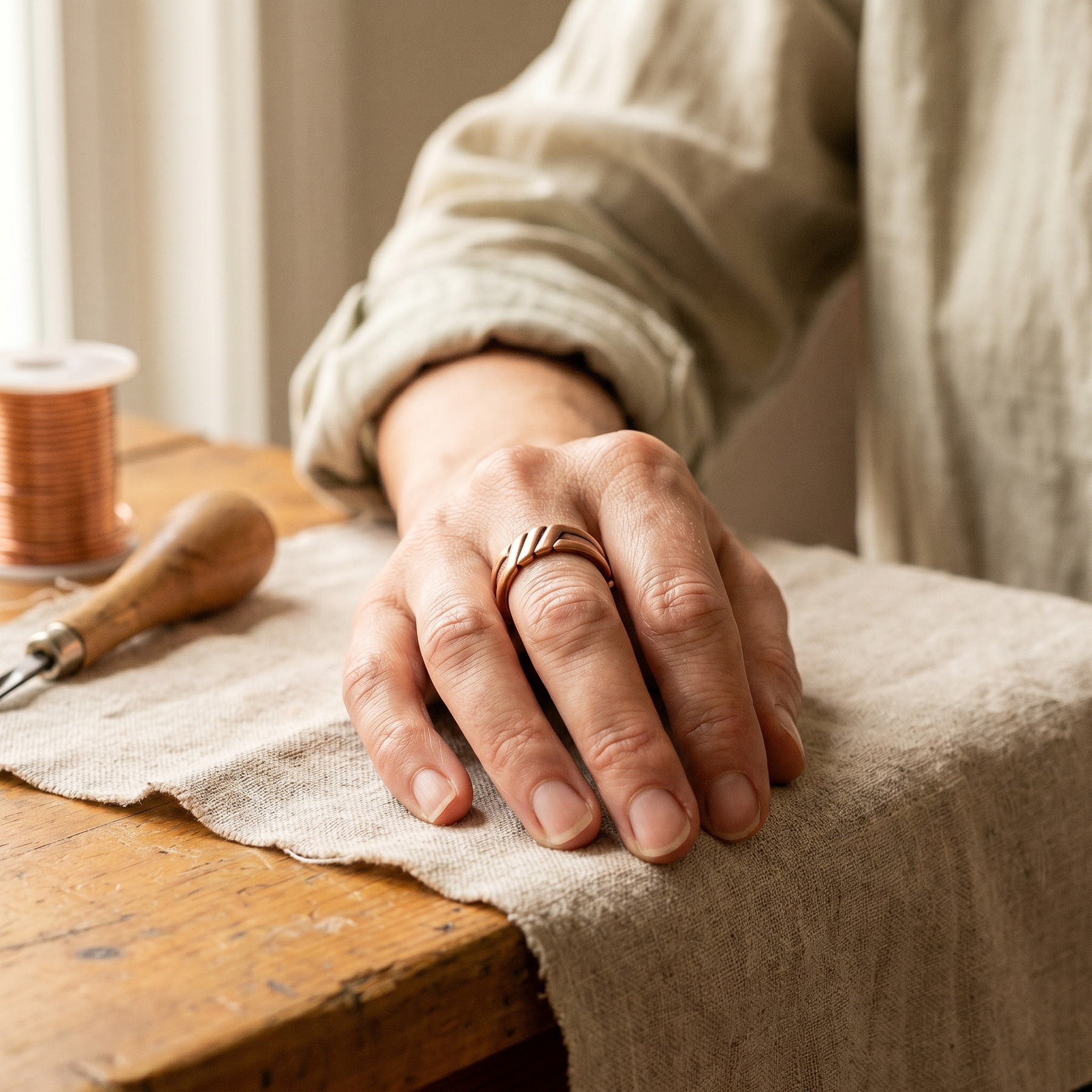 Skein Copper Ring