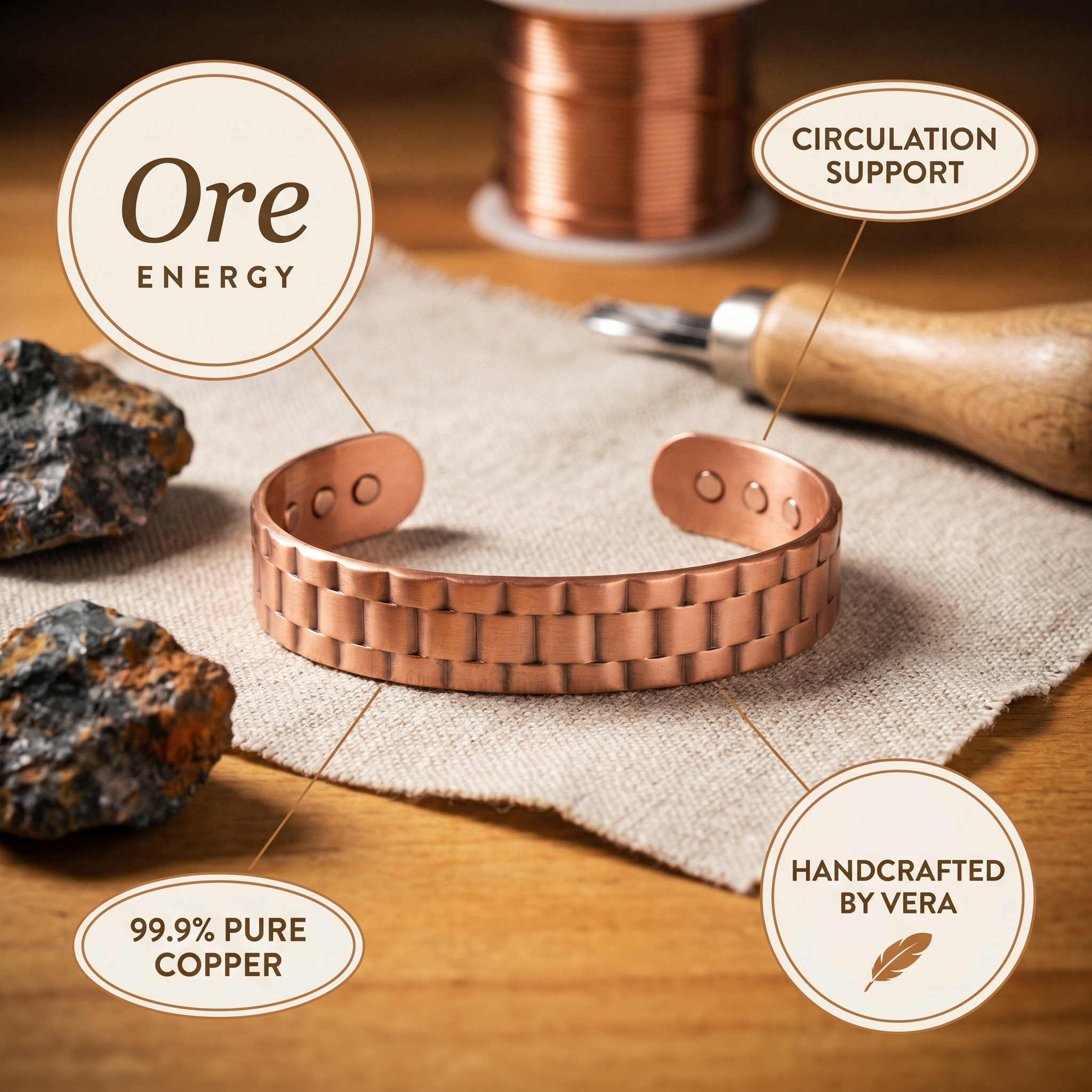 Ore Men's Copper Bracelet