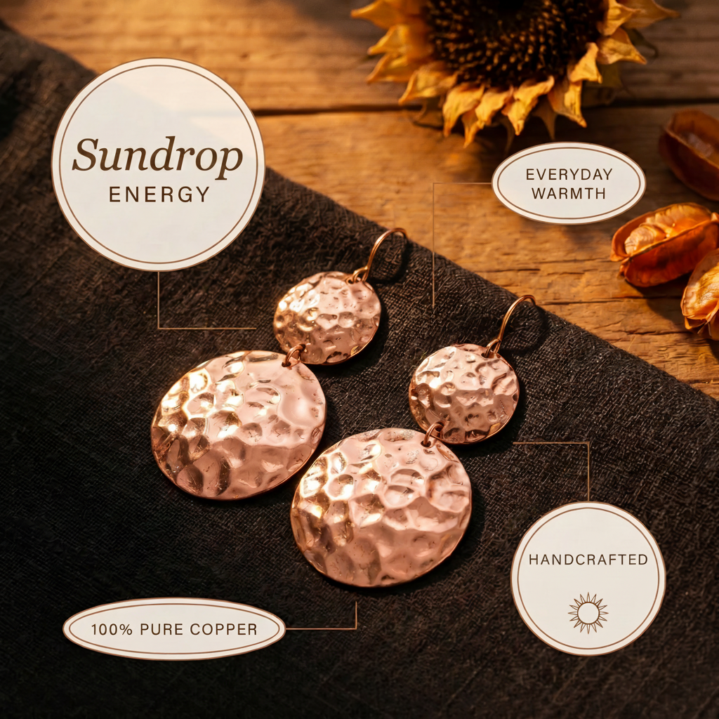 Sundrop Copper Earrings