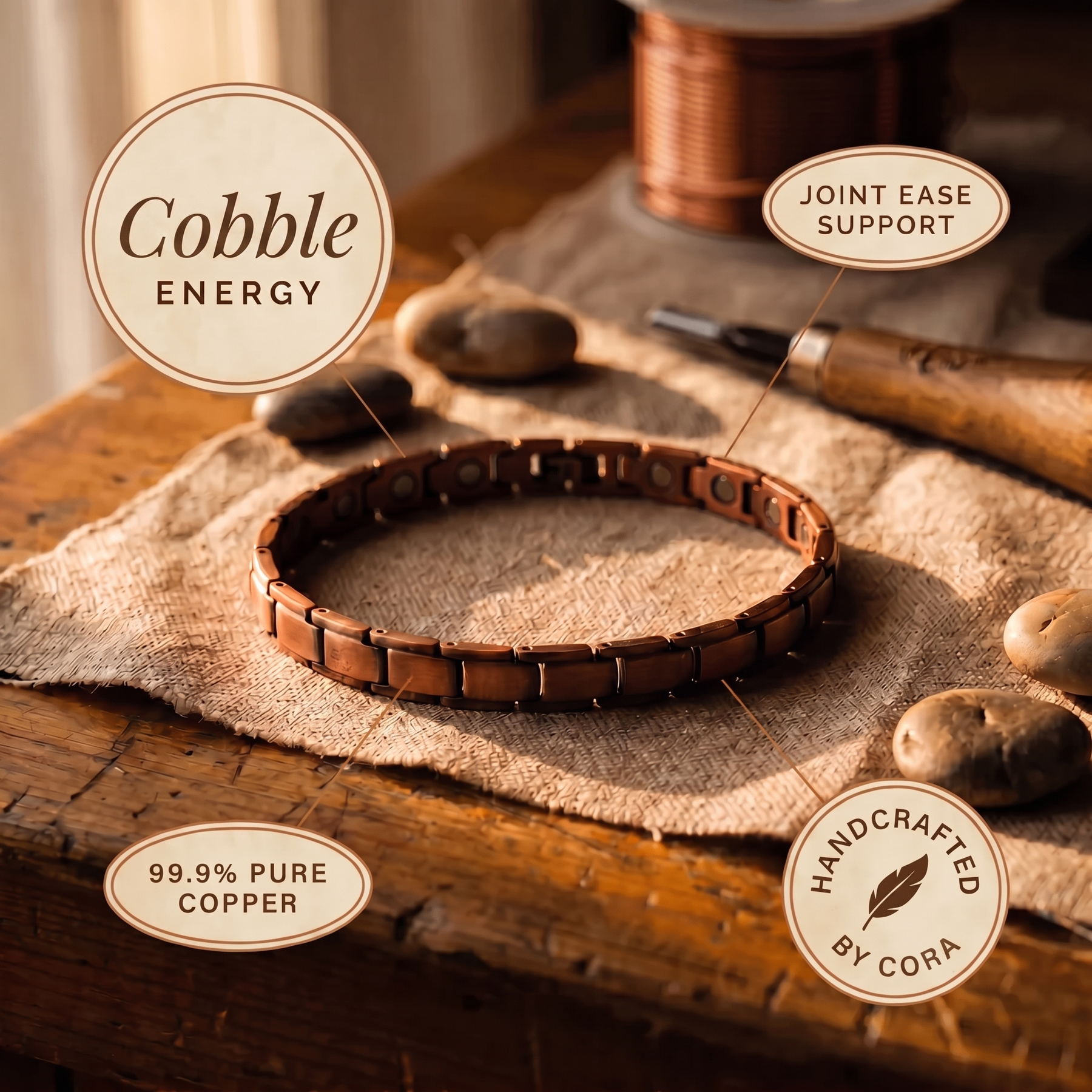 Cobble Copper Bracelet