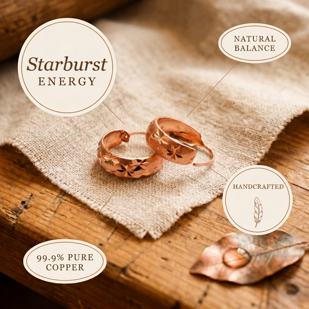 Starburst Copper Earrings
