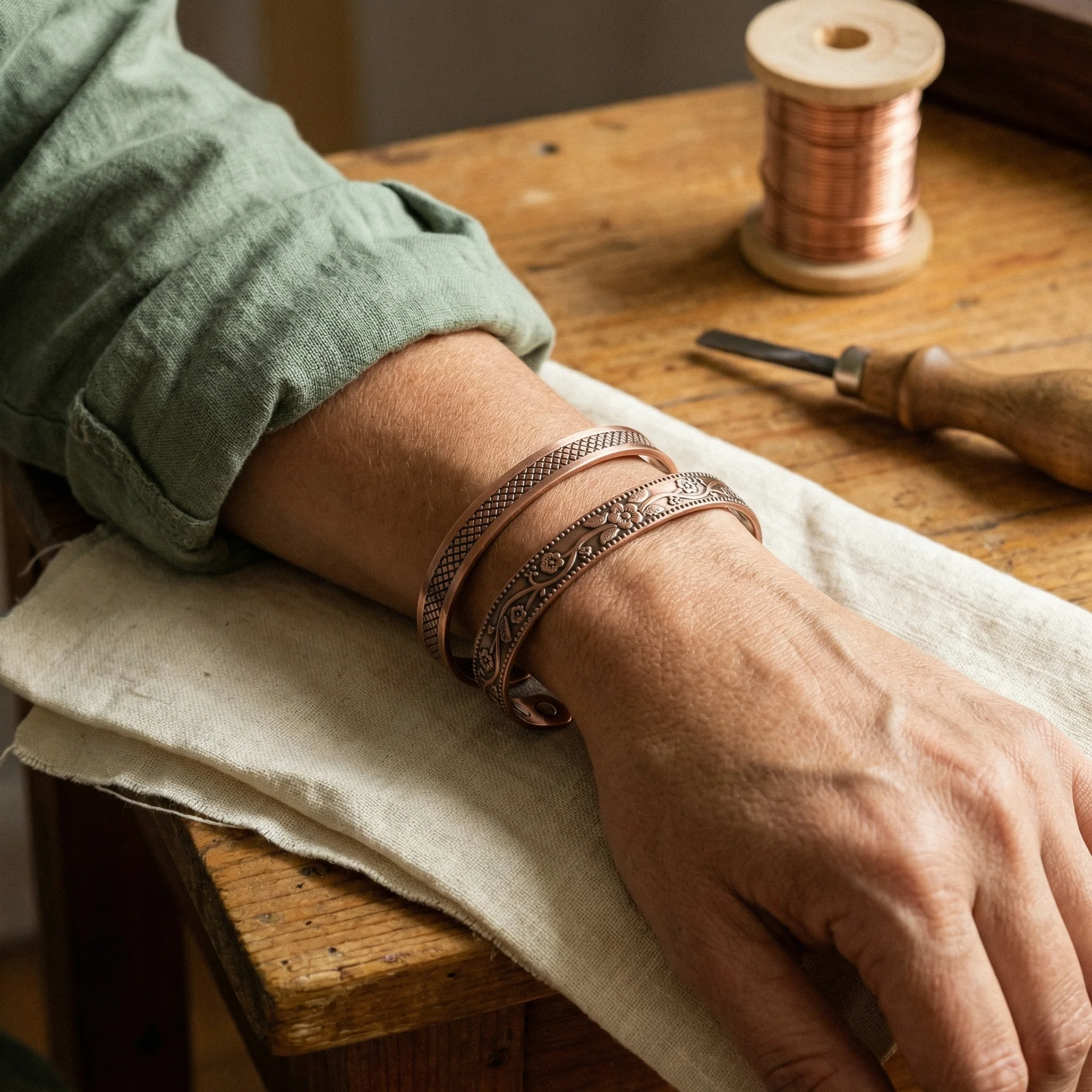 Anvil Copper Bracelet