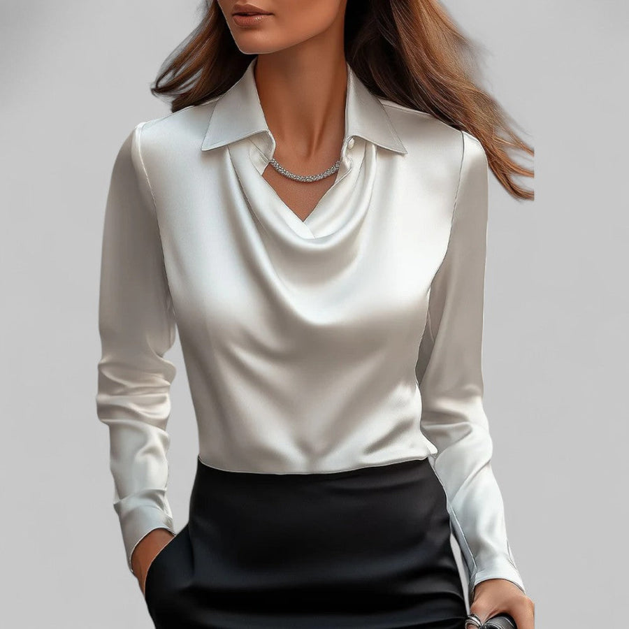 THERESA | ELEGANT SATIN COWL-NECK BLOUSE