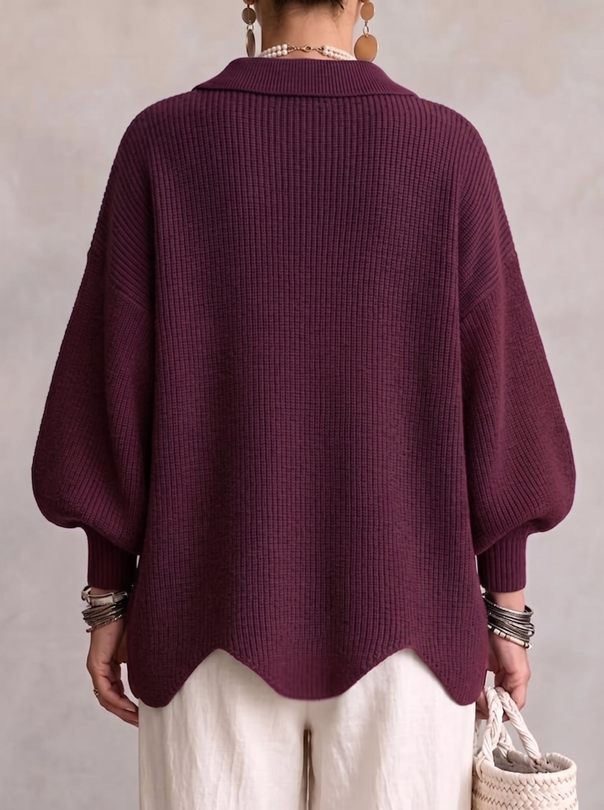 ISADORA | RELAXED COLLARED CARDIGAN WITH STATEMENT BUTTONS