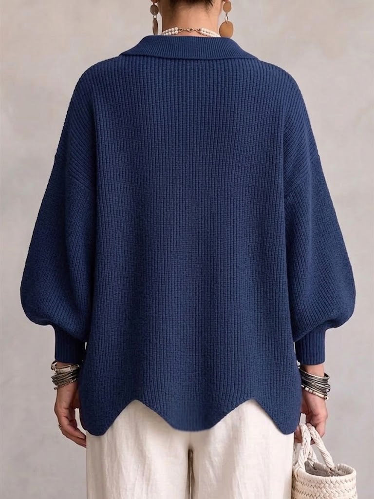 ISADORA | RELAXED COLLARED CARDIGAN WITH STATEMENT BUTTONS