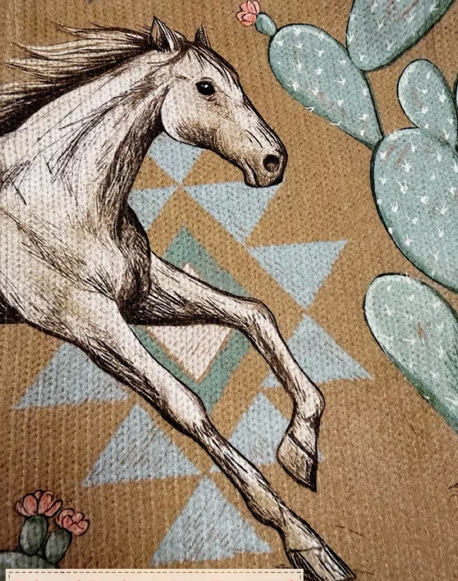PERPETUA | DESERT HORSE & CACTUS ZIP-UP CARDIGAN