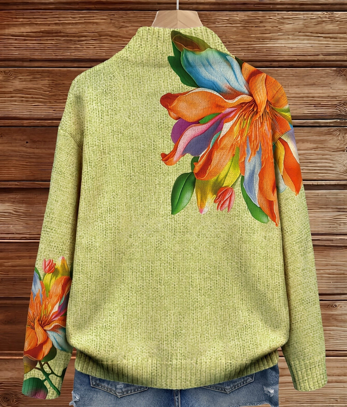 SIDONIE | TROPICAL LILY FLORAL ZIP-UP CARDIGAN