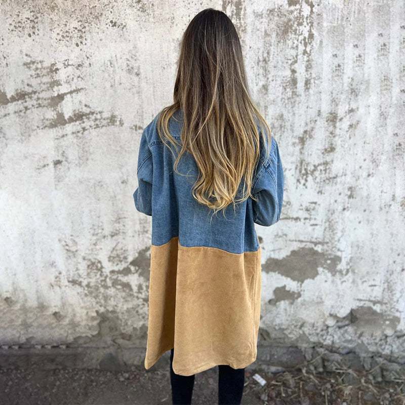 Sophie | Stylish Mid-Length Trench Coat with Denim Detail