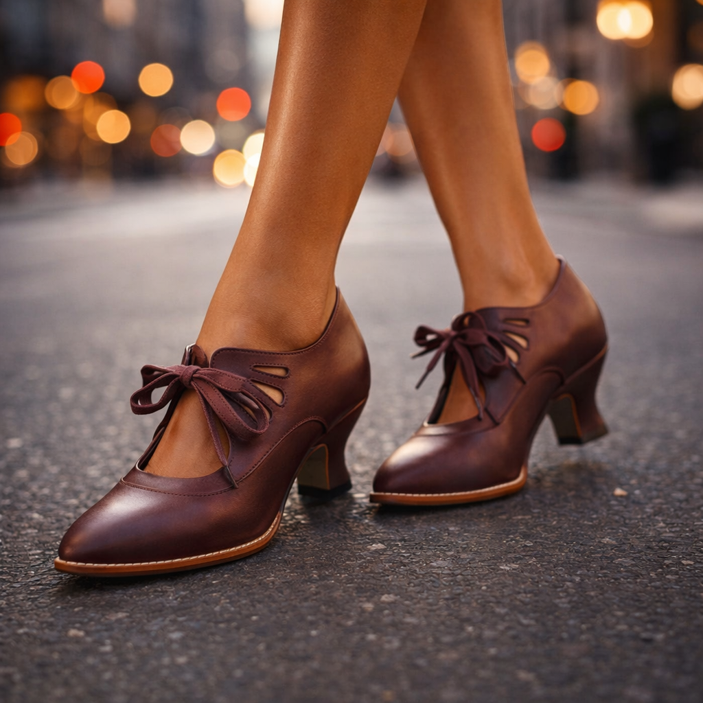 TALIA | ELEGANT LACE-UP LEATHER HEELS